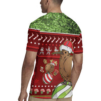 New Zealand Kiwi Christmas Rugby Jersey Paua Shell Glitter Green LT05 - Polynesian Pride