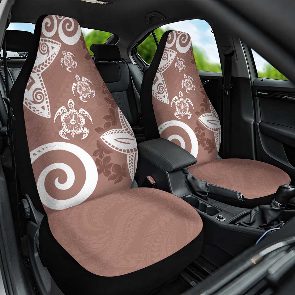 Polynesia Car Seat Cover Brown Tribal Turtle Floral Pattern LT05 One Size Brown - Polynesian Pride