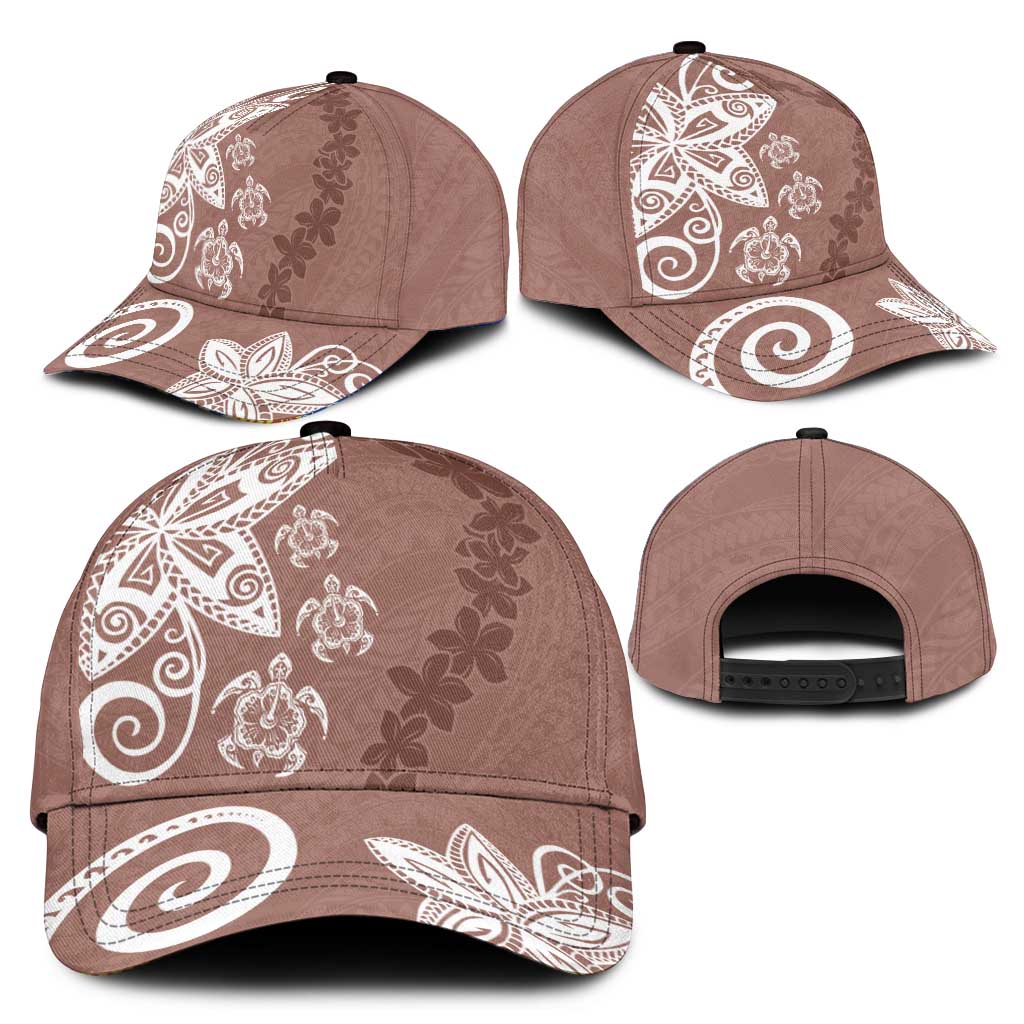 Polynesia Classic Cap Brown Tribal Turtle Floral Pattern LT05 - Polynesian Pride