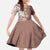 Polynesia Family Matching Off The Shoulder Long Sleeve Dress and Hawaiian Shirt Brown Tribal Turtle Floral Pattern