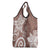 Polynesia Grocery Bag Brown Tribal Turtle Floral Pattern
