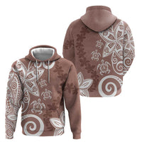 Polynesia Hoodie Brown Tribal Turtle Floral Pattern LT05 - Polynesian Pride