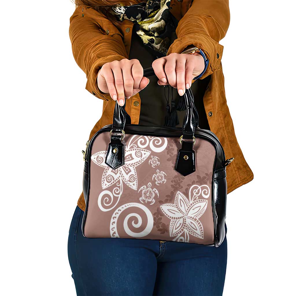 Polynesia Shoulder Handbag Brown Tribal Turtle Floral Pattern LT05 One Size Brown - Polynesian Pride