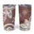 Polynesia Tumbler Cup Brown Tribal Turtle Floral Pattern