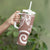 Polynesia Tumbler With Handle Brown Tribal Turtle Floral Pattern