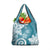 Polynesia Grocery Bag Hippie Blue Tribal Turtle Floral Pattern