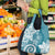 Polynesia Grocery Bag Hippie Blue Tribal Turtle Floral Pattern