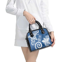 Polynesia Shoulder Handbag Blue Tribal Turtle Floral Pattern