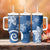 Polynesia Tumbler With Handle Blue Tribal Turtle Floral Pattern