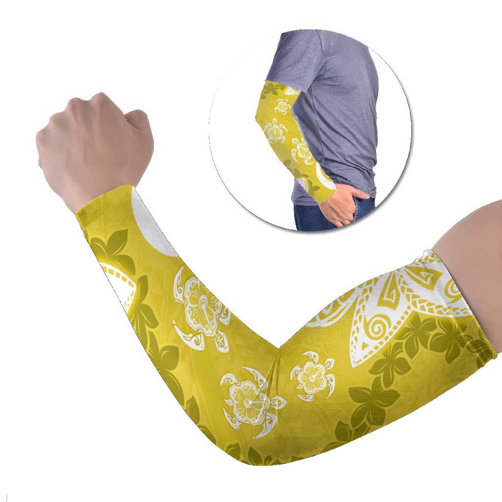 Polynesia Arm Sleeves Yellow Tribal Turtle Floral Pattern LT05 Set of 2 Yellow - Polynesian Pride