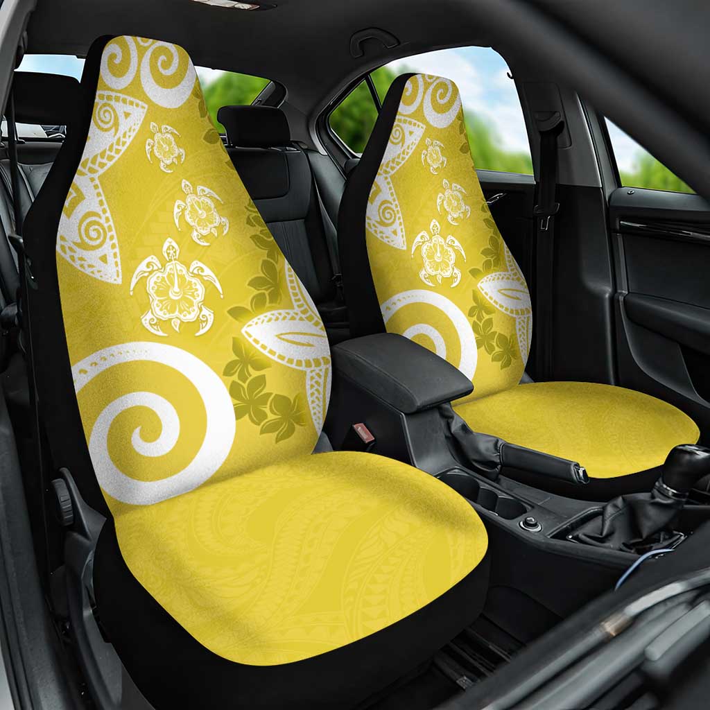 Polynesia Car Seat Cover Yellow Tribal Turtle Floral Pattern LT05 One Size Yellow - Polynesian Pride