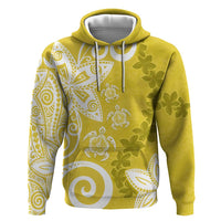 Polynesia Hoodie Yellow Tribal Turtle Floral Pattern LT05 Pullover Hoodie Yellow - Polynesian Pride