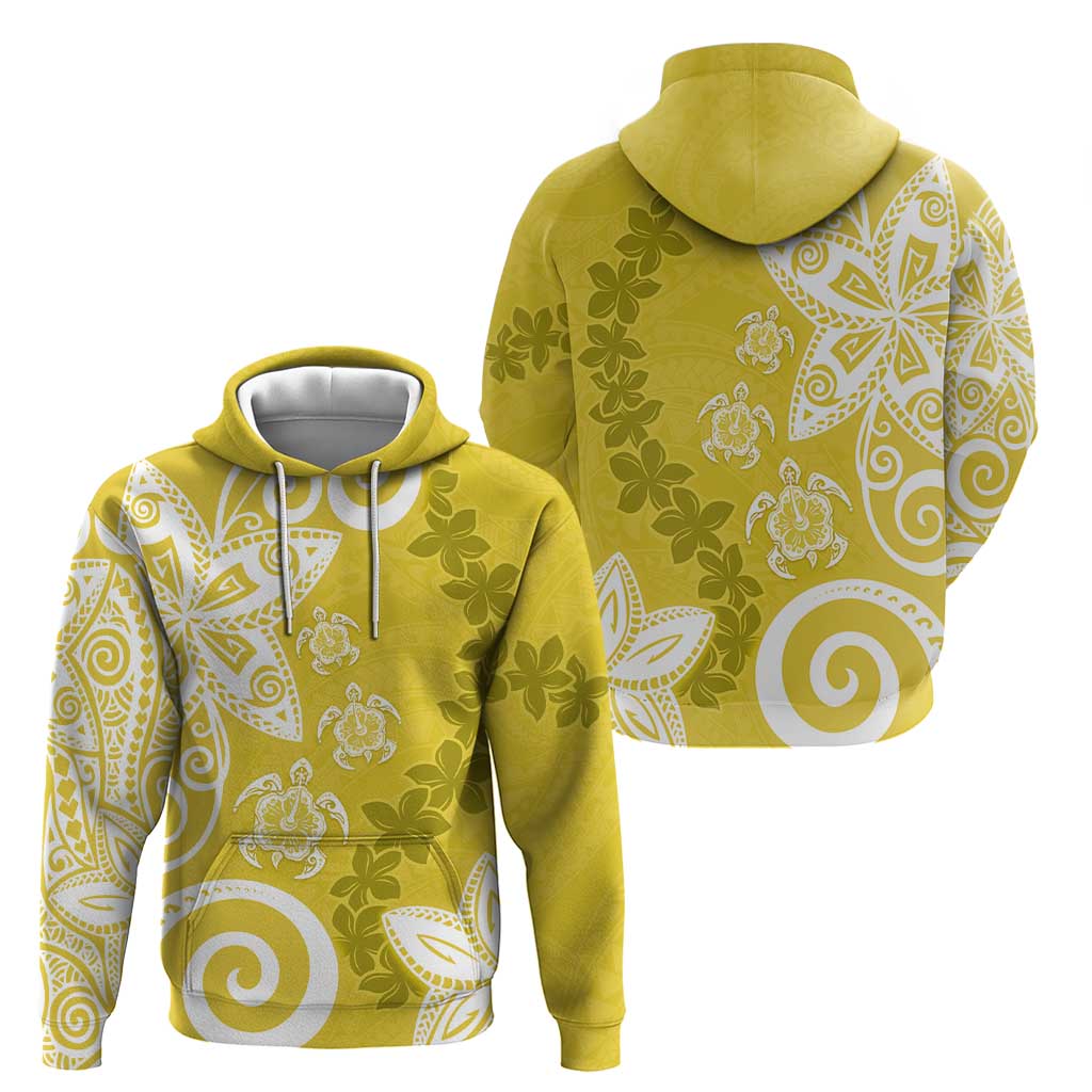 Polynesia Hoodie Yellow Tribal Turtle Floral Pattern LT05 - Polynesian Pride