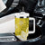 Polynesia Tumbler With Handle Yellow Tribal Turtle Floral Pattern