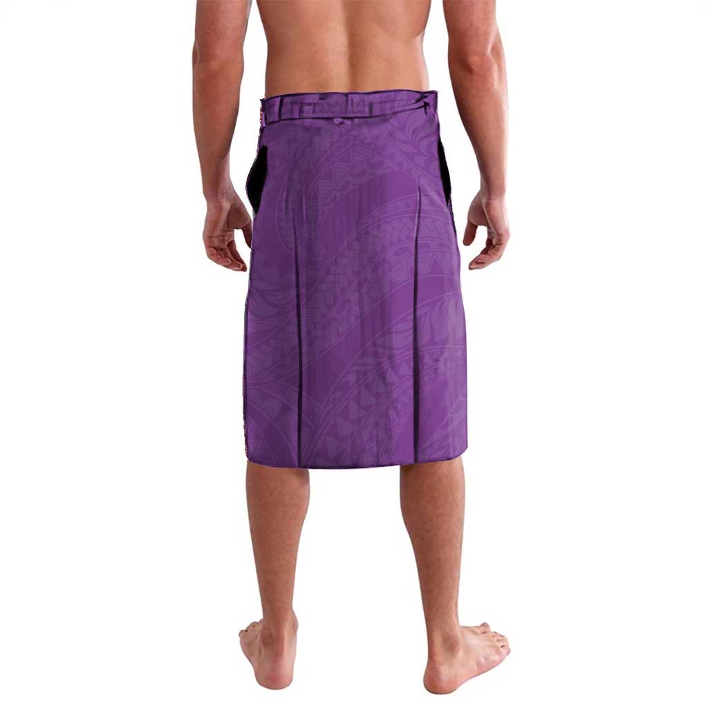 Polynesia Lavalava Purple Tribal Turtle Floral Pattern