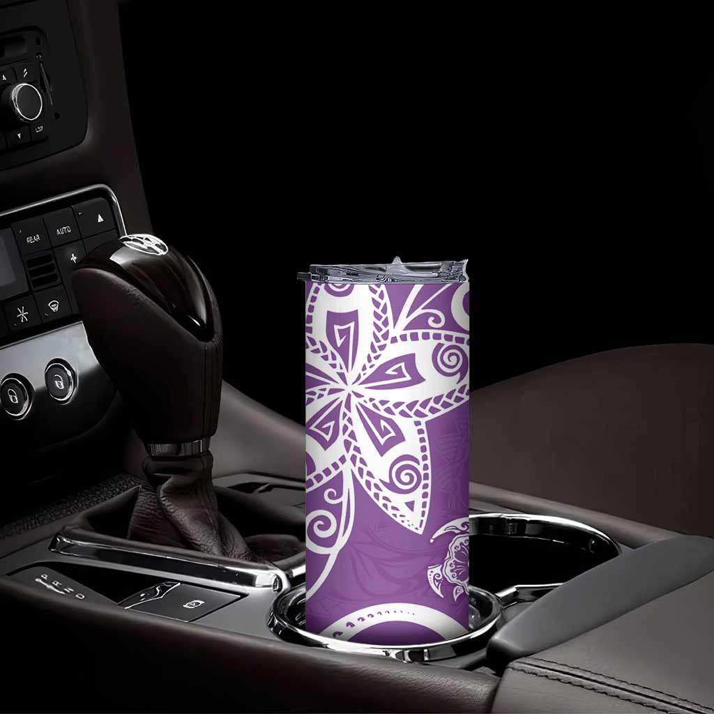 Polynesia Skinny Tumbler Purple Tribal Turtle Floral Pattern