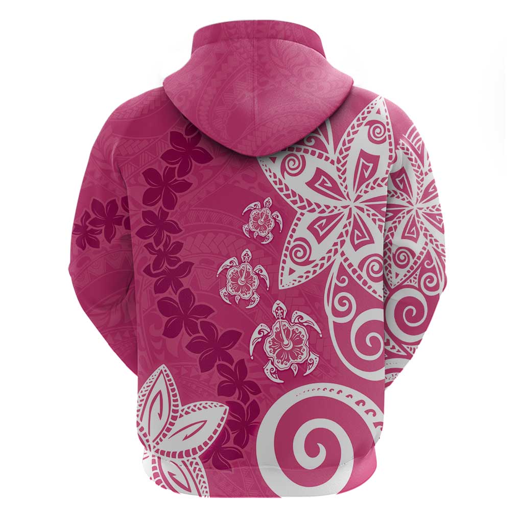 Polynesia Hoodie Pink Tribal Turtle Floral Pattern LT05 - Polynesian Pride