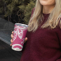 Polynesia Tumbler Cup Pink Tribal Turtle Floral Pattern