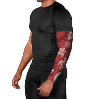 Polynesia Arm Sleeves Red Tribal Turtle Floral Pattern - Polynesian Pride