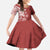Polynesia Family Matching Off The Shoulder Long Sleeve Dress and Hawaiian Shirt Red Tribal Turtle Floral Pattern