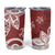 Polynesia Tumbler Cup Red Tribal Turtle Floral Pattern