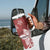 Polynesia Tumbler With Handle Red Tribal Turtle Floral Pattern