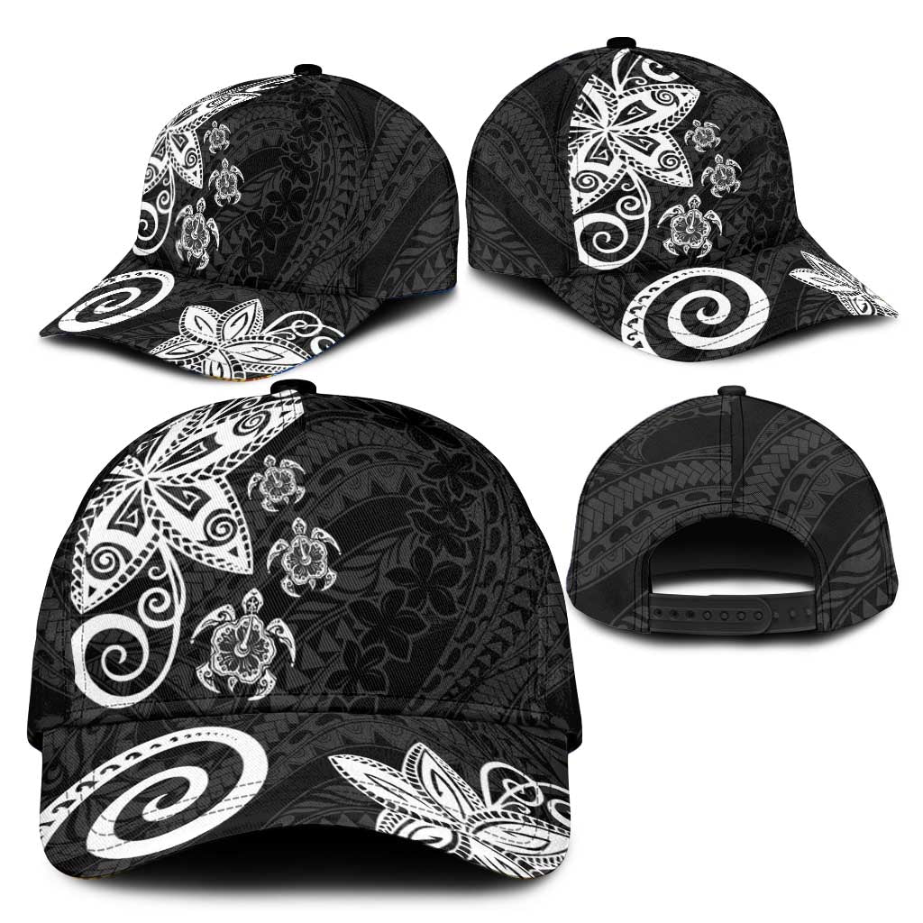 Polynesia Classic Cap Black Tribal Turtle Floral Pattern LT05 - Polynesian Pride