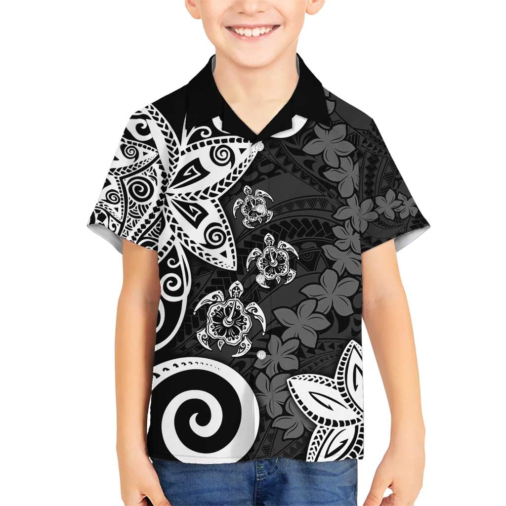 Polynesia Family Matching Tank Maxi Dress and Hawaiian Shirt Black Tribal Turtle Floral Pattern