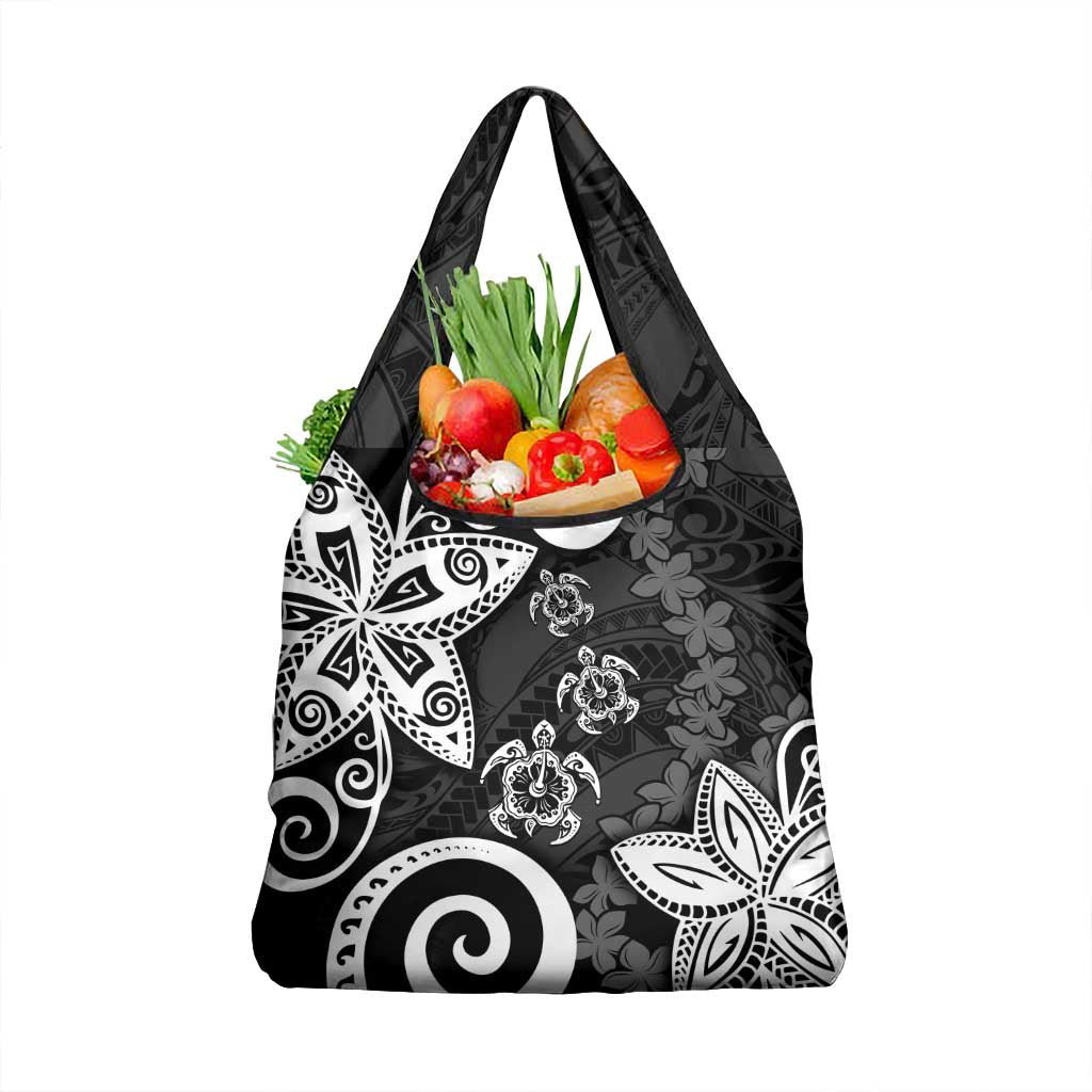 Polynesia Grocery Bag Black Tribal Turtle Floral Pattern LT05 1-pack One Size Black - Polynesian Pride