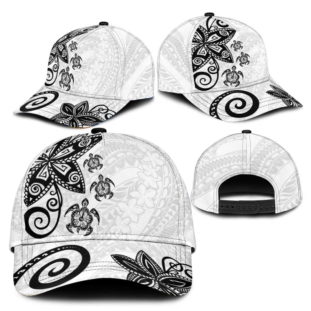 Polynesia Classic Cap White Tribal Turtle Floral Pattern LT05 - Polynesian Pride