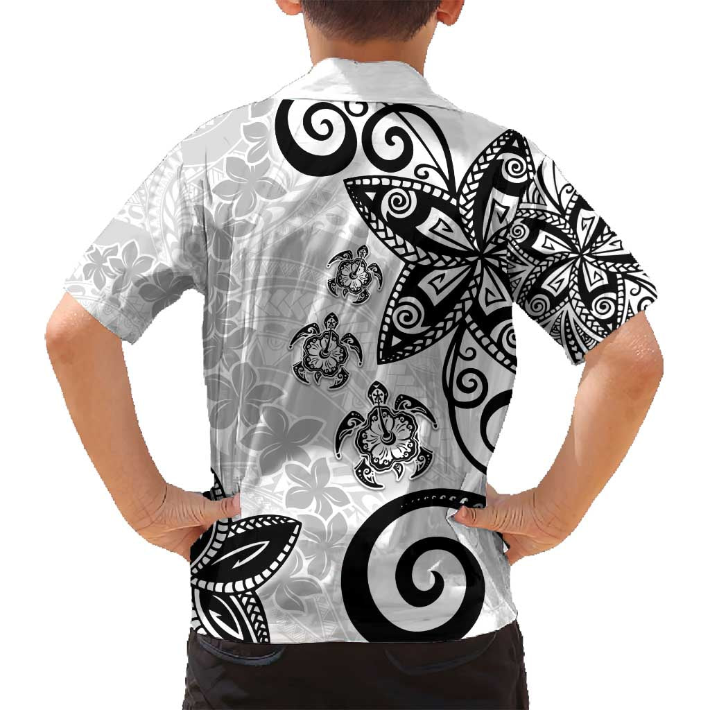 Polynesia Family Matching Tank Maxi Dress and Hawaiian Shirt White Tribal Turtle Floral Pattern