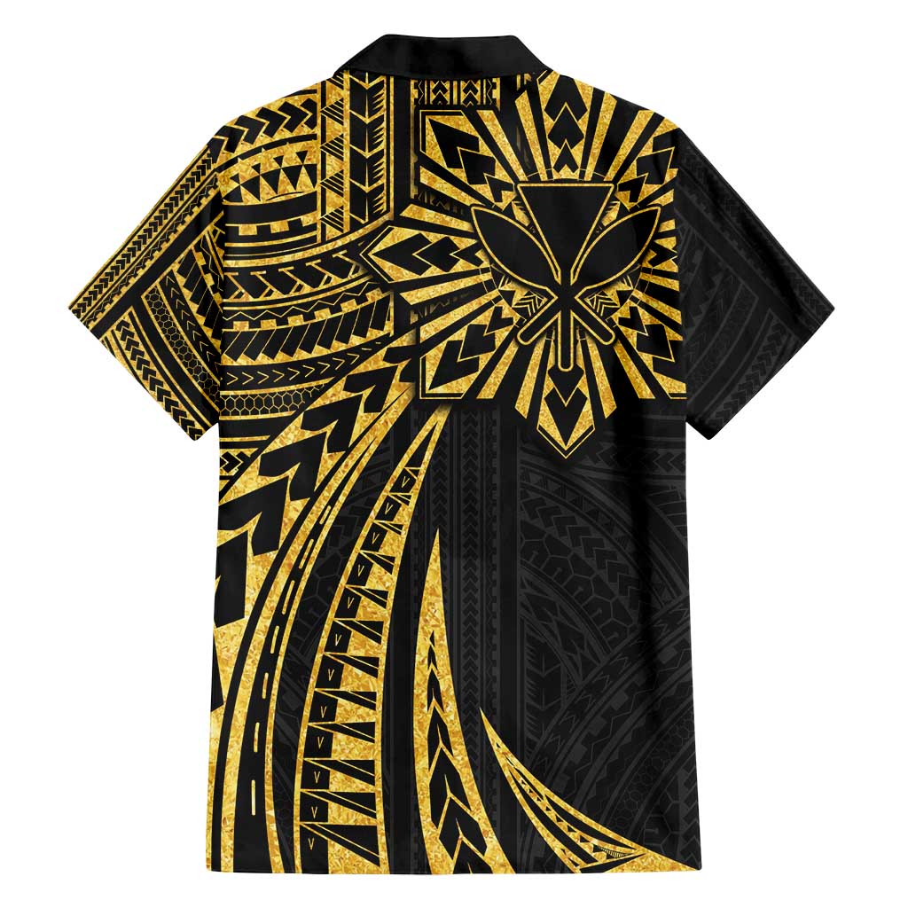 Hawaii And Philippines Family Matching Long Sleeve Bodycon Dress and Hawaiian Shirt Kanaka Maoli With Tribal Sun Together Gold LT05 - Polynesian Pride