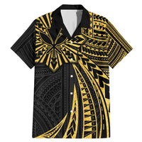 Hawaii And Philippines Family Matching Mermaid Dress and Hawaiian Shirt Kanaka Maoli With Tribal Sun Together Gold LT05 Dad's Shirt - Short Sleeve Gold - Polynesian Pride