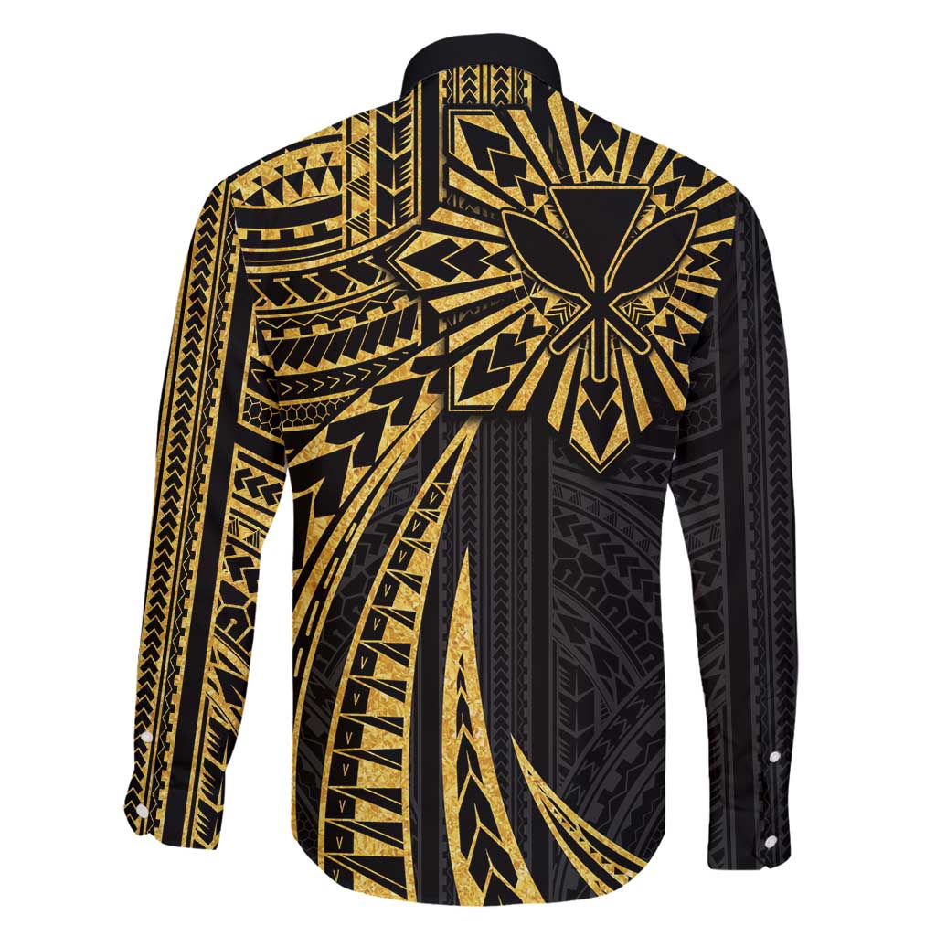 Hawaii And Philippines Family Matching Off Shoulder Maxi Dress and Hawaiian Shirt Kanaka Maoli With Tribal Sun Together Gold LT05 - Polynesian Pride
