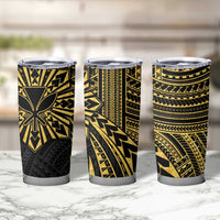 Hawaii And Philippines Tumbler Cup Kanaka Maoli With Tribal Sun Together Gold