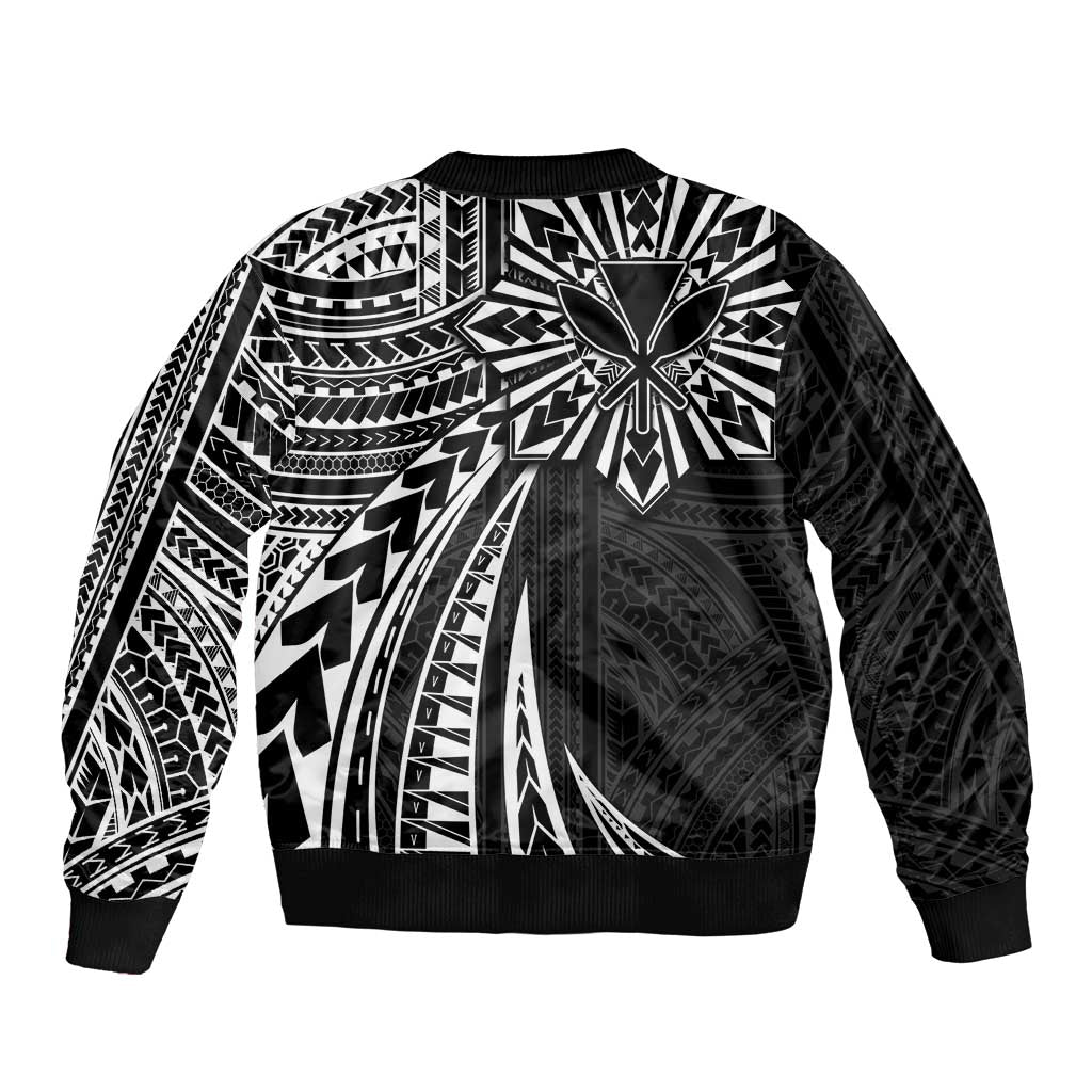 Hawaii And Philippines Bomber Jacket Kanaka Maoli With Tribal Sun Together Black