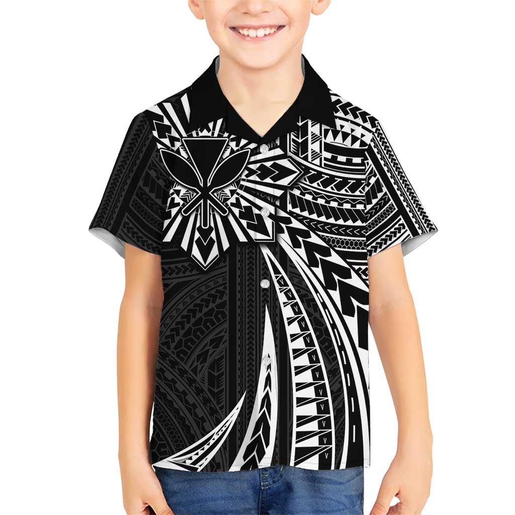 Hawaii And Philippines Family Matching Long Sleeve Bodycon Dress and Hawaiian Shirt Kanaka Maoli With Tribal Sun Together Black LT05 Son's Shirt Black - Polynesian Pride
