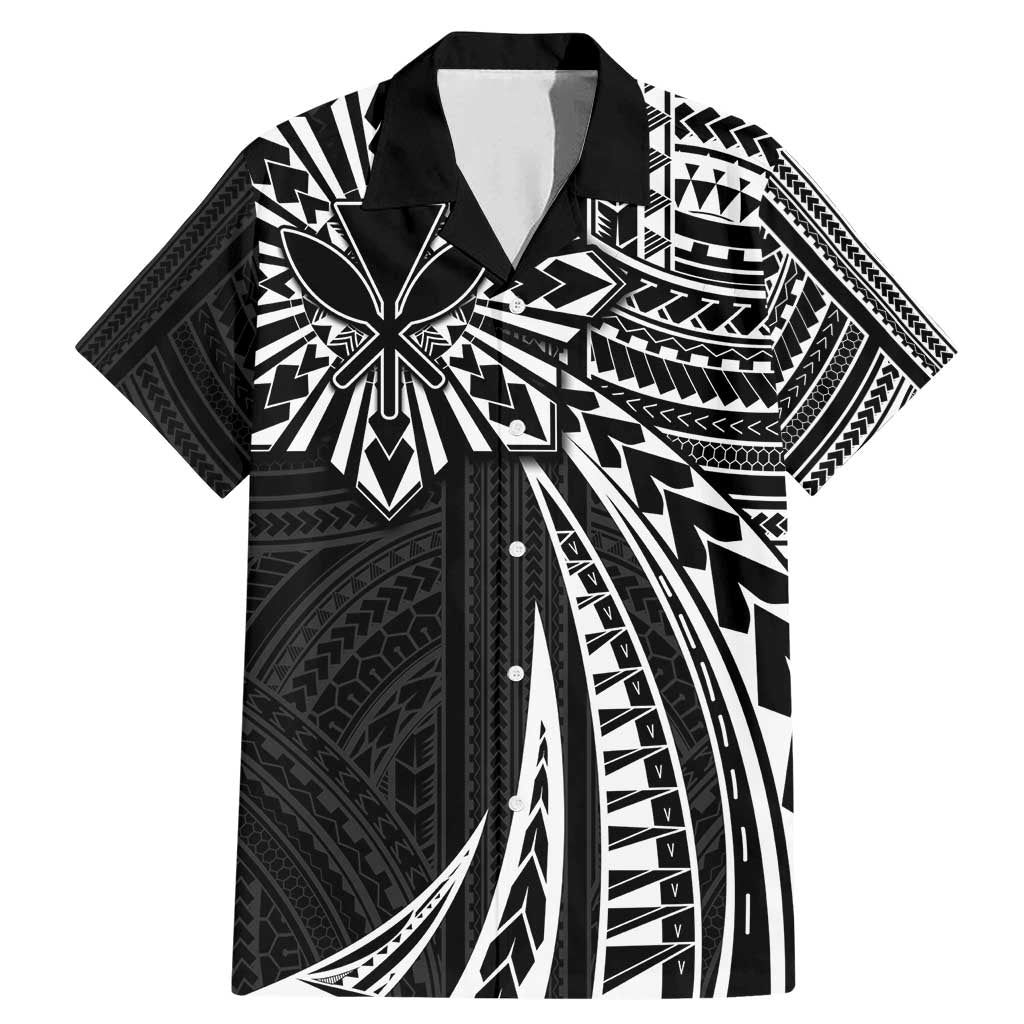Hawaii And Philippines Family Matching Mermaid Dress and Hawaiian Shirt Kanaka Maoli With Tribal Sun Together Black LT05 Dad's Shirt - Short Sleeve Black - Polynesian Pride