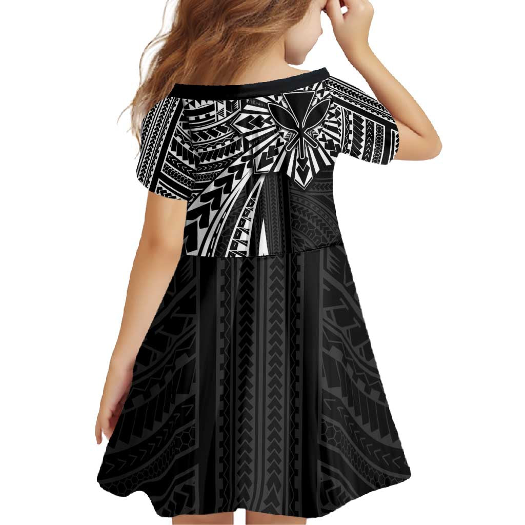 Hawaii And Philippines Family Matching Off Shoulder Maxi Dress and Hawaiian Shirt Kanaka Maoli With Tribal Sun Together Black LT05 - Polynesian Pride