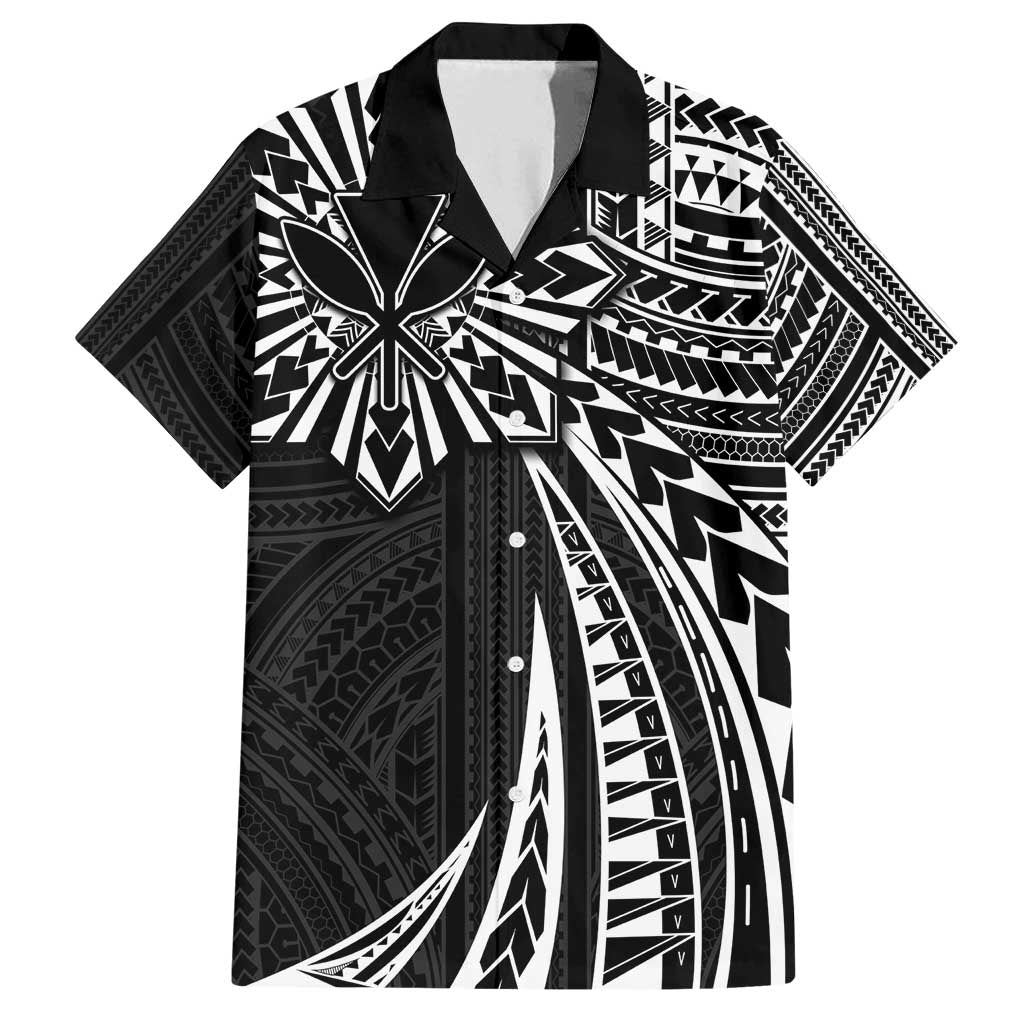 Hawaii And Philippines Family Matching Off Shoulder Short Dress and Hawaiian Shirt Kanaka Maoli With Tribal Sun Together Black LT05 Dad's Shirt - Short Sleeve Black - Polynesian Pride