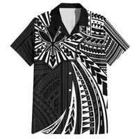 Hawaii And Philippines Family Matching Off Shoulder Short Dress and Hawaiian Shirt Kanaka Maoli With Tribal Sun Together Black LT05 Dad's Shirt - Short Sleeve Black - Polynesian Pride