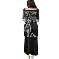 Hawaii And Philippines Family Matching Puletasi and Hawaiian Shirt Kanaka Maoli With Tribal Sun Together Black LT05 - Polynesian Pride