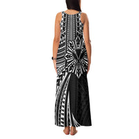 Hawaii And Philippines Family Matching Tank Maxi Dress and Hawaiian Shirt Kanaka Maoli With Tribal Sun Together Black LT05 - Polynesian Pride