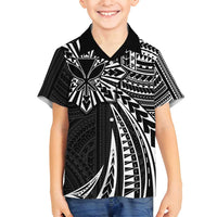 Hawaii And Philippines Family Matching Tank Maxi Dress and Hawaiian Shirt Kanaka Maoli With Tribal Sun Together Black LT05 Son's Shirt Black - Polynesian Pride