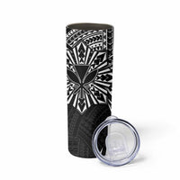 Hawaii And Philippines Skinny Tumbler Kanaka Maoli With Tribal Sun Together Black LT05 - Polynesian Pride