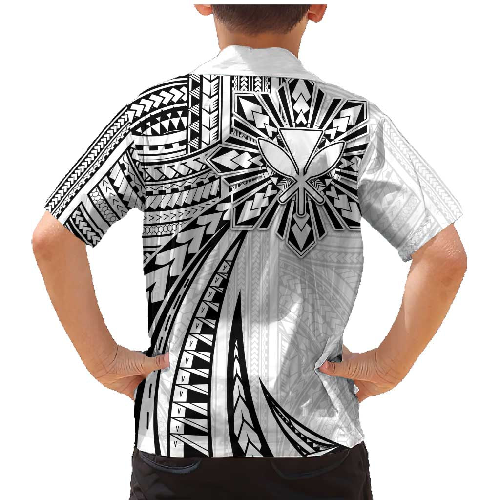 Hawaii And Philippines Family Matching Mermaid Dress and Hawaiian Shirt Kanaka Maoli With Tribal Sun Together White LT05 - Polynesian Pride