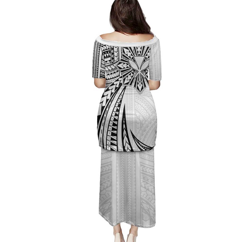 Hawaii And Philippines Family Matching Puletasi and Hawaiian Shirt Kanaka Maoli With Tribal Sun Together White LT05 - Polynesian Pride