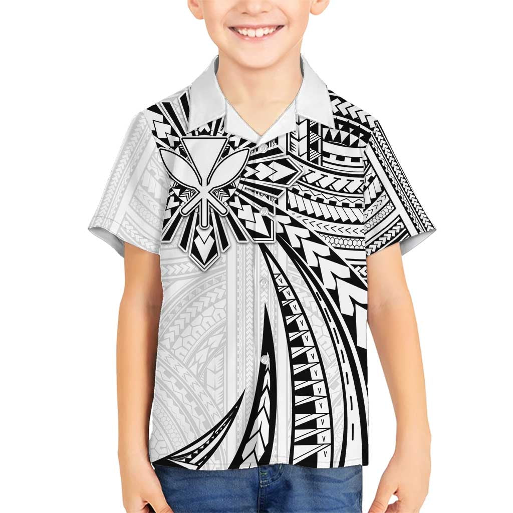 Hawaii And Philippines Family Matching Summer Maxi Dress and Hawaiian Shirt Kanaka Maoli With Tribal Sun Together White LT05 Son's Shirt White - Polynesian Pride
