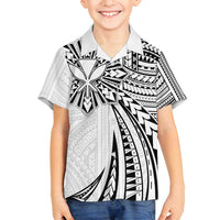 Hawaii And Philippines Family Matching Summer Maxi Dress and Hawaiian Shirt Kanaka Maoli With Tribal Sun Together White LT05 Son's Shirt White - Polynesian Pride