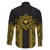 Hawaii And Philippines Together Family Matching Puletasi and Hawaiian Shirt Polynesian Pattern With Filipino Barong Gold LT05 - Polynesian Pride